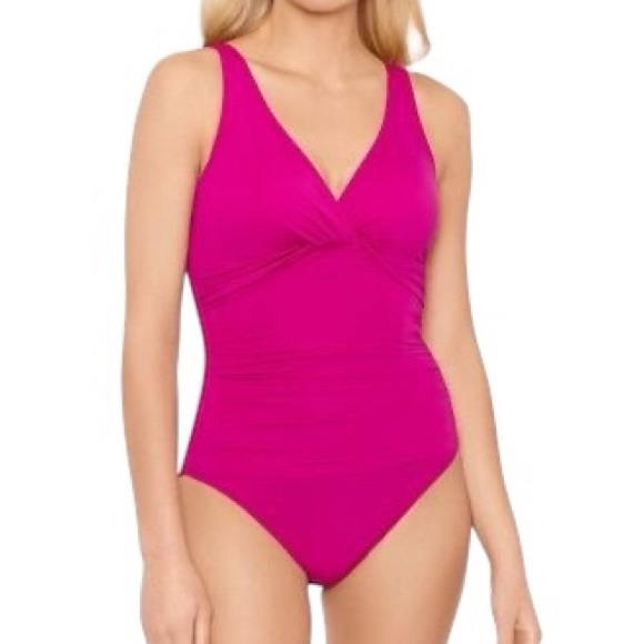 Lauren Ralph Lauren Other - LAUREN RALPH LAUREN Magenta Pink twist One Piece Swimsuit size 8 ESF17107 NWT